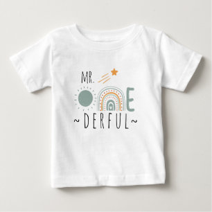 T-shirt Pour Bébé MR Onederful Boho Arc-en-ciel Garçon Premier Anniv