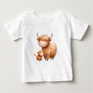 T-shirt Pour Bébé Mummy et moi - Vache des Highlands