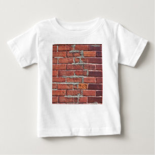 T-shirt Pour Bébé Mur en brique rouge texturé élégant