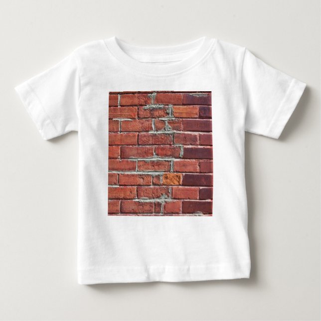 T-shirt Pour Bébé Mur en brique rouge texturé élégant (Devant)