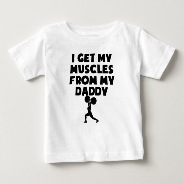 T-shirt Pour Bébé Muscles de mon papa (Devant)