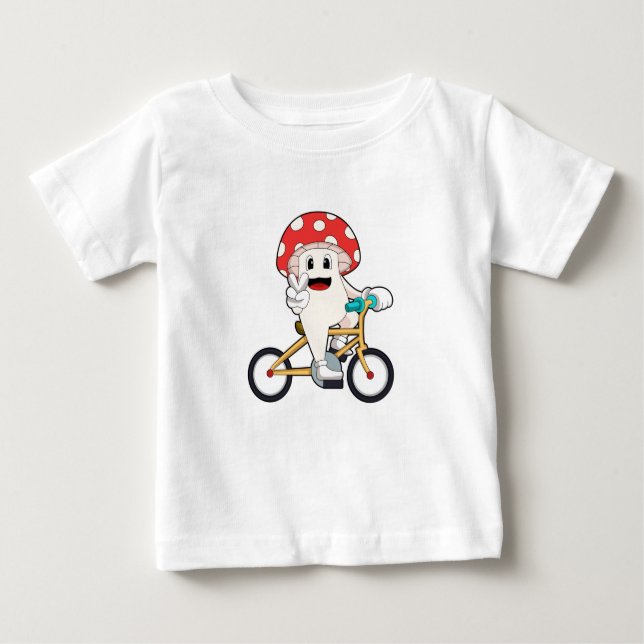 T-shirt Pour Bébé Mushroom with Bicycle.PNG (Devant)