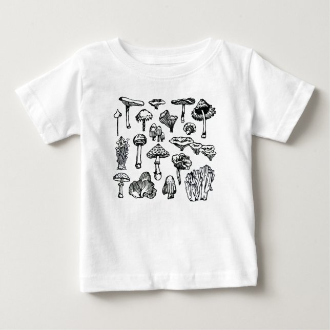 T-shirt Pour Bébé Mushrooms (Devant)