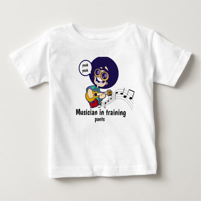 T-shirt Pour Bébé "Musicien en pantalon d'entraînement" (Devant)