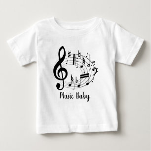 T-shirt Pour Bébé Musique Baby Music Notes en forme ovale