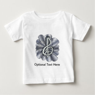 T-shirt Pour Bébé Musique Clef Argent