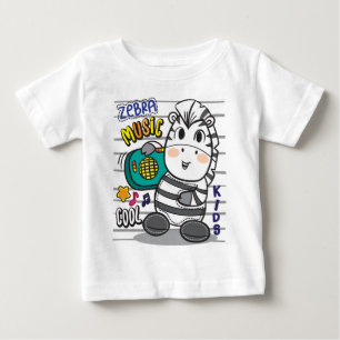 T-shirt Pour Bébé Musique zèbre