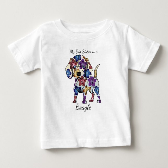 T-shirt Pour Bébé My Big Sister est un Bodysuit Beagle (Devant)
