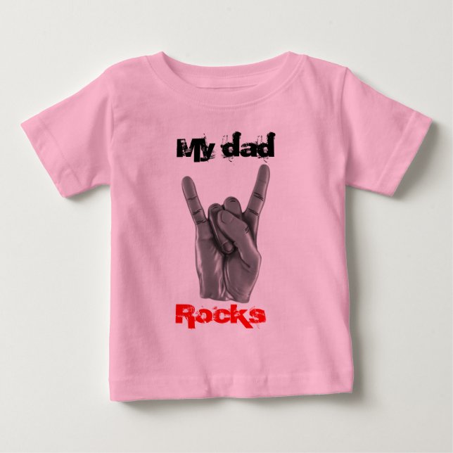 T-shirt Pour Bébé My dad rocks (Devant)