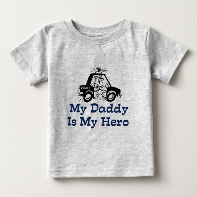 T-shirt Pour Bébé My Daddy Is My Hero (Devant)