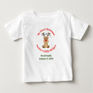 T-shirt Pour Bébé My First Christmas Père Noël’s Little Helper