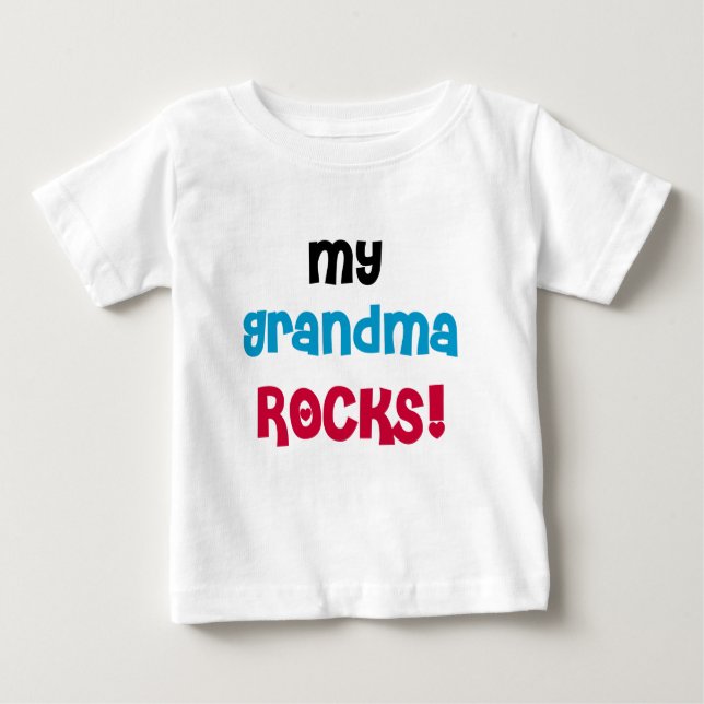 T-shirt Pour Bébé My Grand-mère Rocks (Devant)