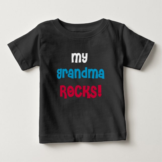 T-shirt Pour Bébé My Grand-mère Rocks (Devant)