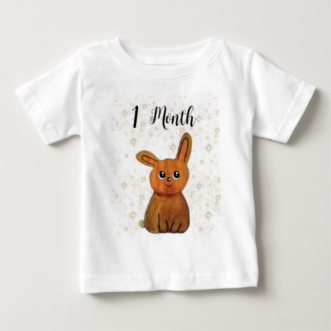 T-shirt Pour Bébé My Monthly Hapiness magic rabbit (Devant)