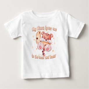 T-shirt Pour Bébé My Nana m'aime sur la lune et le dos
