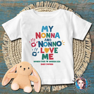 T-shirt Pour Bébé My Nonna and Nonno Love Me