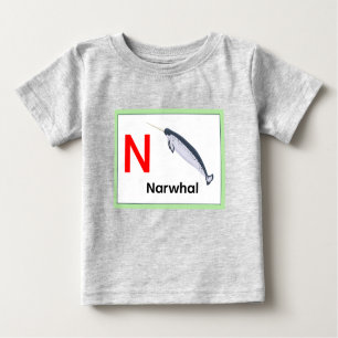 T-shirt Pour Bébé N est pour Narwhal