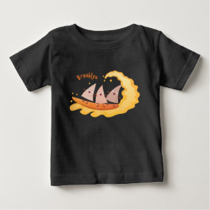 T-shirt Pour Bébé Nachos corn chips mignons surfant dans un dessin a