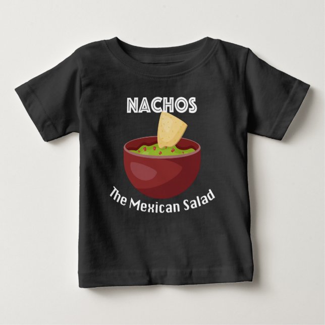 T-shirt Pour Bébé Nachos, La Salade Mexicaine - Baby Fine Jersey T-S (Devant)
