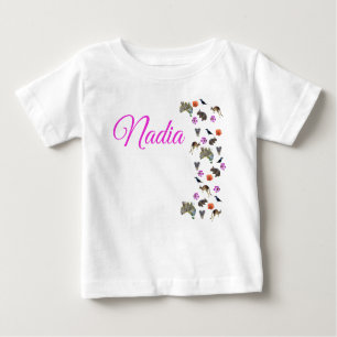 T-shirt Pour Bébé Nadia, Nom Logo Avec Australian Wildlife,