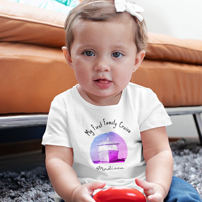 T-shirt Pour Bébé Name, My First Family Cruise 3mos to 24mos (Créateur téléchargé)