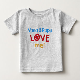 T-shirt Pour Bébé Nana et le papa m'aiment