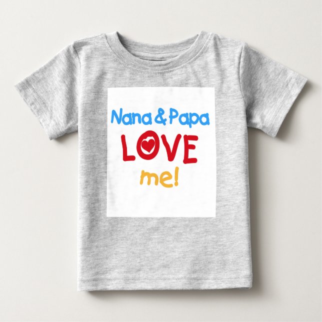 T-shirt Pour Bébé Nana et le papa m'aiment (Devant)