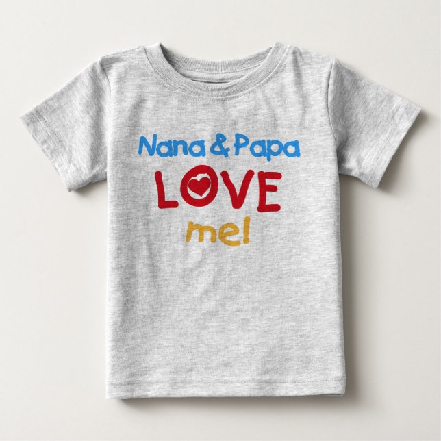 T-shirt Pour Bébé Nana et le papa m'aiment (Devant)