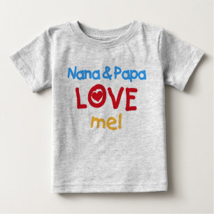 T-shirt Pour Bébé Nana et le papa m'aiment