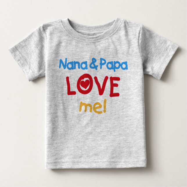 T-shirt Pour Bébé Nana et le papa m'aiment (Devant)