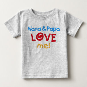 T-shirt Pour Bébé Nana et le papa m'aiment