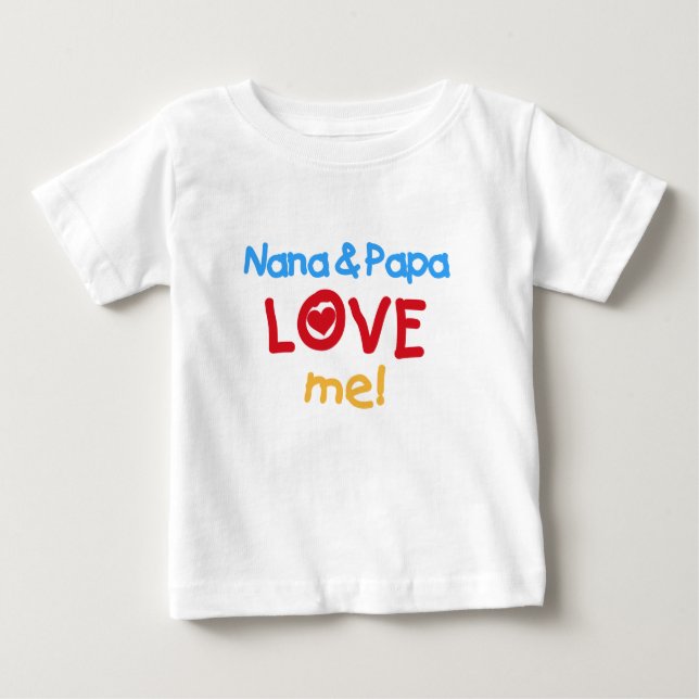 T-shirt Pour Bébé Nana et le papa m'aiment (Devant)