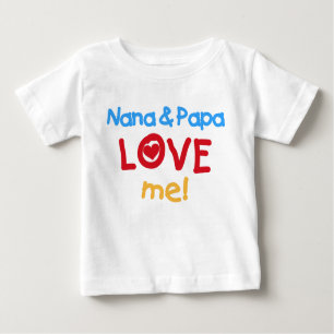 T-shirt Pour Bébé Nana et le papa m'aiment