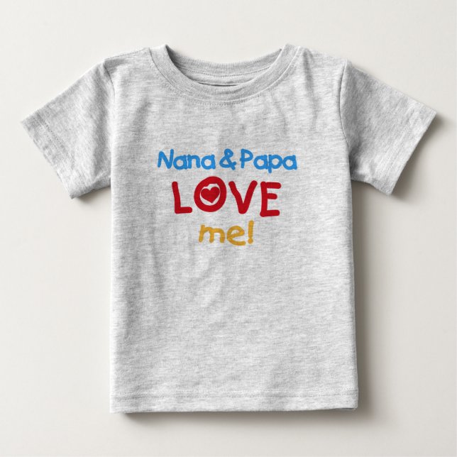 T-shirt Pour Bébé Nana et le papa m'aiment (Devant)