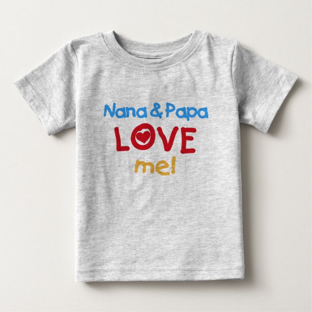 T-shirt Pour Bébé Nana et Papa m'aiment (Devant)