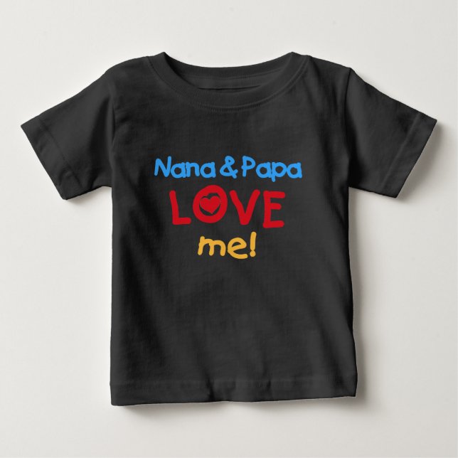 T-shirt Pour Bébé Nana et Papa m'aiment (Devant)