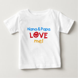 T-shirt Pour Bébé Nana et Papa m'aiment