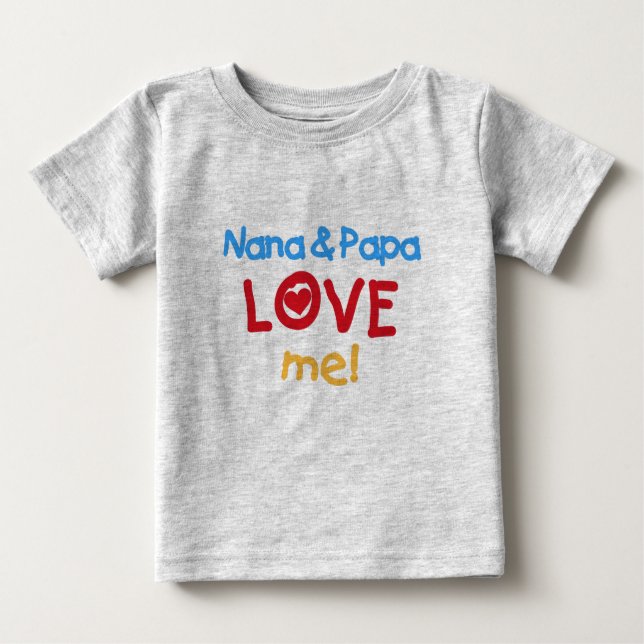 T-shirt Pour Bébé Nana et Papa m'aiment (Devant)