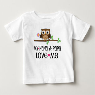 T-shirt Pour Bébé Nana et Papa m'aiment Baby Owl