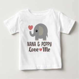T-shirt Pour Bébé Nana et Poppy m'aiment