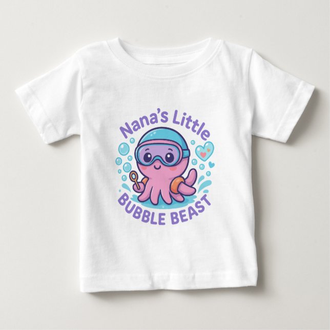 T-shirt Pour Bébé Nana's Little Bubble Beast mignon Octopus (Devant)
