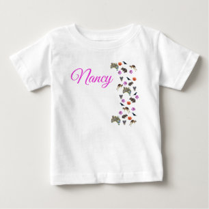 T-shirt Pour Bébé Nancy, Nom,  Avec la faune australienne, 