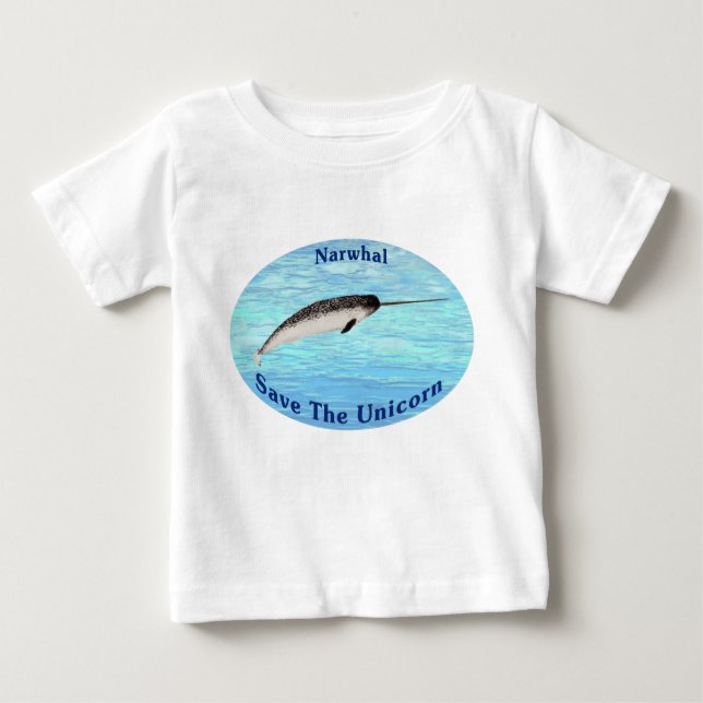 T-shirt Pour Bébé Narwhal - Sauvez La Licorne (Devant)