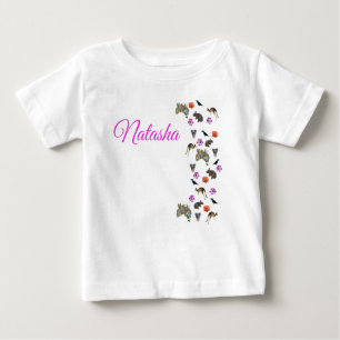 T-shirt Pour Bébé Natasha, Nom Avec Australian Wildlife,