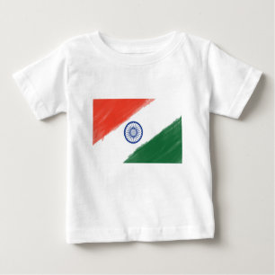 T-shirt Pour Bébé Nation nationale de pays de l'Inde de drapeau