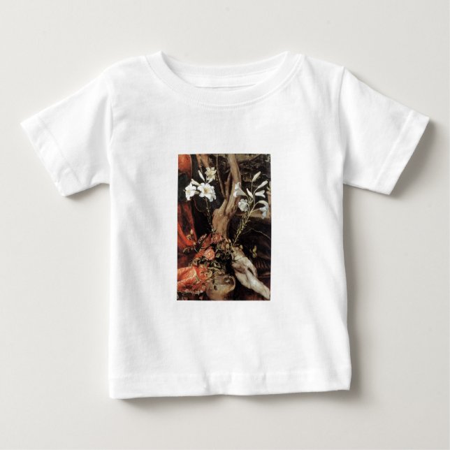 T-SHIRT POUR BÉBÉ NATIVITÉ AVEC DES LILLES BLANCHES - MAGIE DE NOËL (Devant)