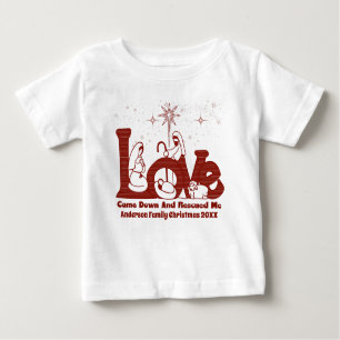 T-shirt Pour Bébé Nativité de Noël de la famille chrétienne personna