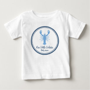 T-shirt Pour Bébé Nautical Blue Lobster côtier 