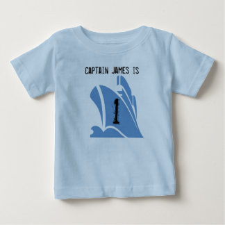 T-shirt Pour Bébé Navire Capitaine Personnalisable 1er Anniversaire