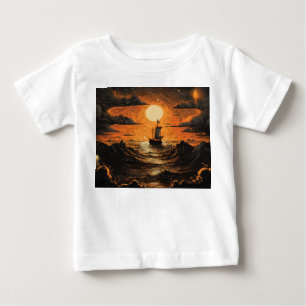 T-shirt Pour Bébé Navire naviguant la nuit